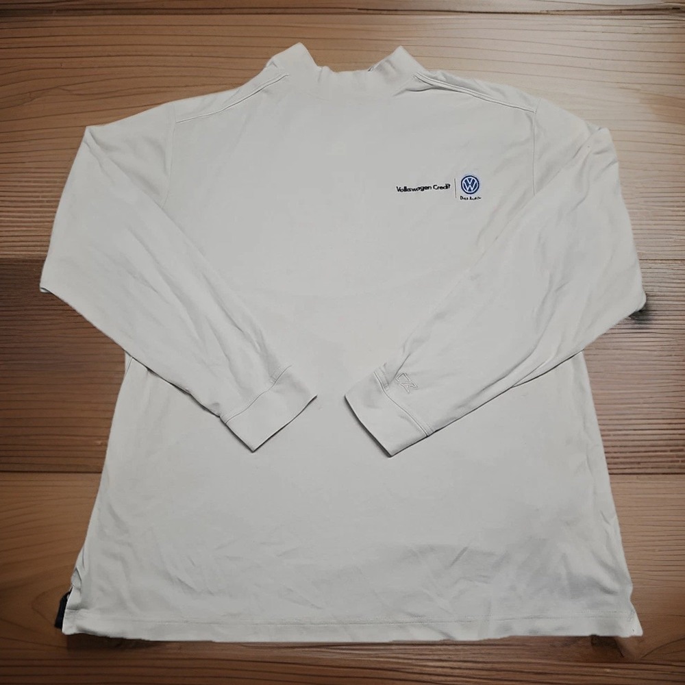 Volkswagen Credit Employee Tshirt Men's XL White Logo Embroidered Rare Pima Cott